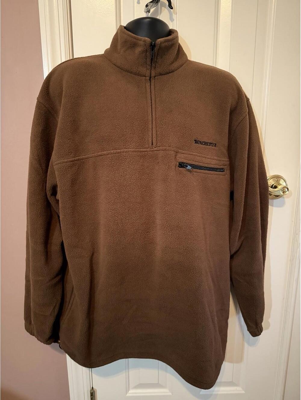 Winchester 1/4 Zip Fleece Jacket Mens Large Chocolate Brown Outdoors Gorpcore